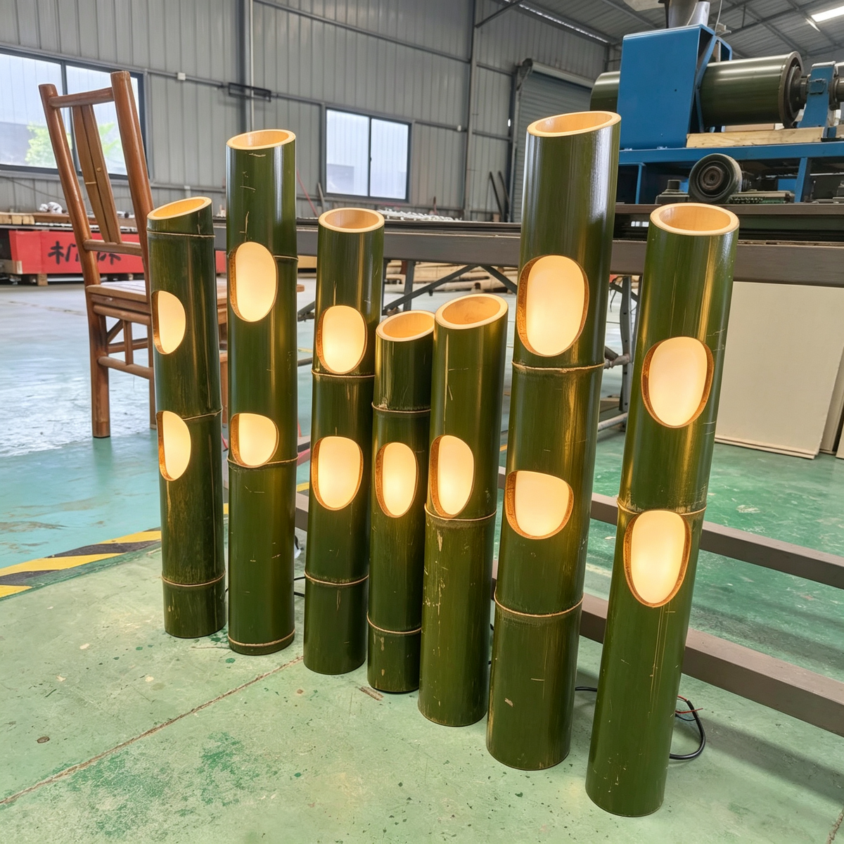 Natural Bamboo Carved Landscape Light
